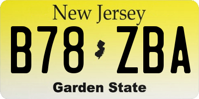 NJ license plate B78ZBA