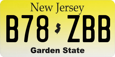 NJ license plate B78ZBB