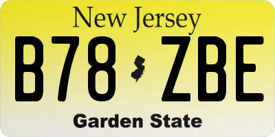 NJ license plate B78ZBE