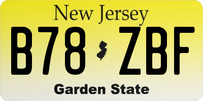 NJ license plate B78ZBF