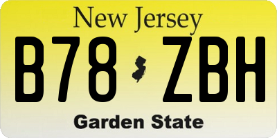 NJ license plate B78ZBH