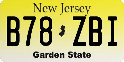 NJ license plate B78ZBI