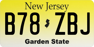 NJ license plate B78ZBJ