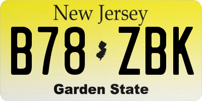 NJ license plate B78ZBK