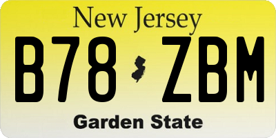 NJ license plate B78ZBM