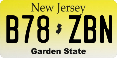 NJ license plate B78ZBN