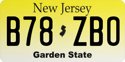 NJ license plate B78ZBO