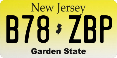 NJ license plate B78ZBP