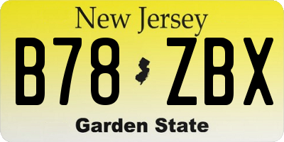 NJ license plate B78ZBX