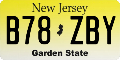 NJ license plate B78ZBY