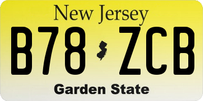 NJ license plate B78ZCB