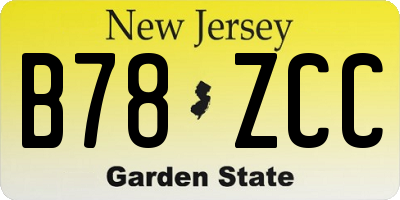 NJ license plate B78ZCC
