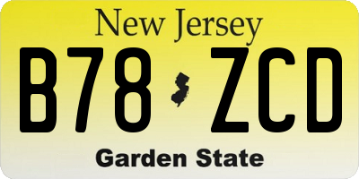 NJ license plate B78ZCD