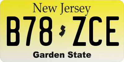 NJ license plate B78ZCE