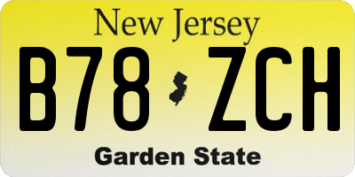 NJ license plate B78ZCH