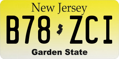 NJ license plate B78ZCI