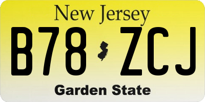 NJ license plate B78ZCJ