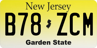 NJ license plate B78ZCM