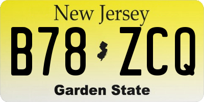NJ license plate B78ZCQ