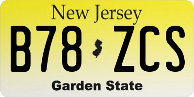 NJ license plate B78ZCS