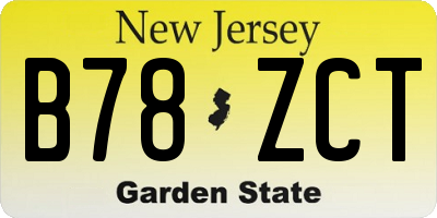 NJ license plate B78ZCT