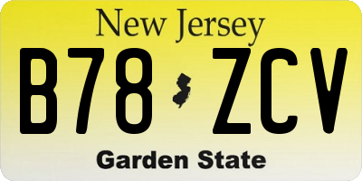 NJ license plate B78ZCV