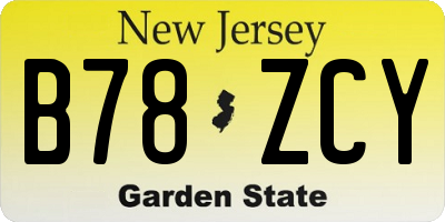 NJ license plate B78ZCY
