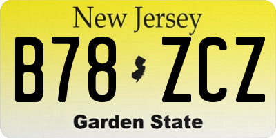 NJ license plate B78ZCZ