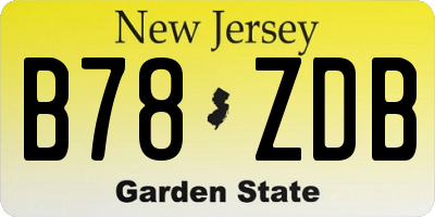 NJ license plate B78ZDB