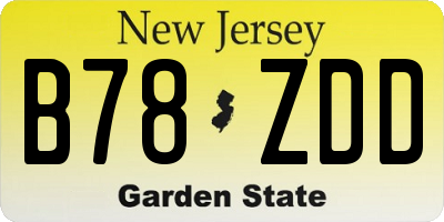 NJ license plate B78ZDD