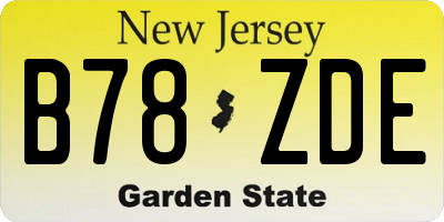 NJ license plate B78ZDE