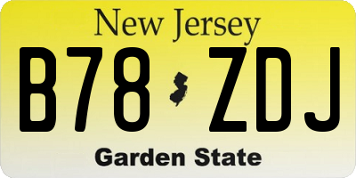 NJ license plate B78ZDJ