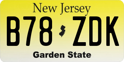 NJ license plate B78ZDK
