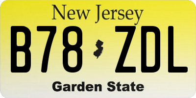 NJ license plate B78ZDL