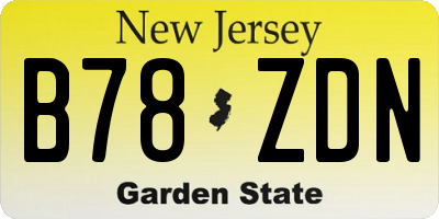 NJ license plate B78ZDN