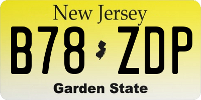 NJ license plate B78ZDP