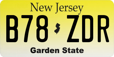 NJ license plate B78ZDR