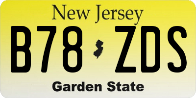 NJ license plate B78ZDS