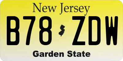 NJ license plate B78ZDW