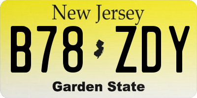 NJ license plate B78ZDY