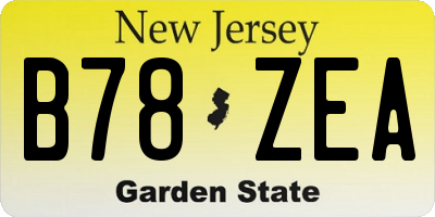 NJ license plate B78ZEA