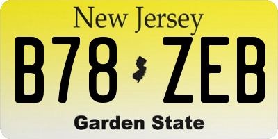 NJ license plate B78ZEB