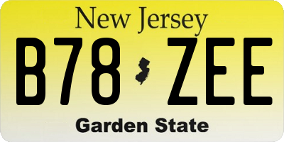NJ license plate B78ZEE