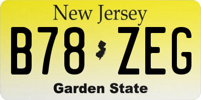 NJ license plate B78ZEG