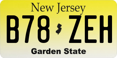 NJ license plate B78ZEH