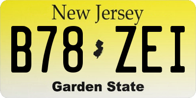 NJ license plate B78ZEI