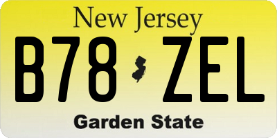 NJ license plate B78ZEL
