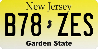 NJ license plate B78ZES