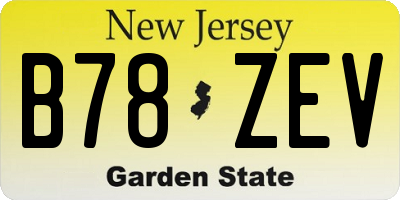 NJ license plate B78ZEV