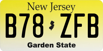 NJ license plate B78ZFB